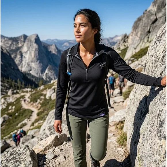 Patagonia Capilene Midweight Base Layer Top Womens Small Black 1/4 Zip Pullover - Picture 1 of 15